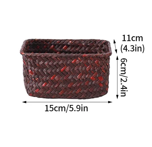 Panier de rangement en osier tissé à la main