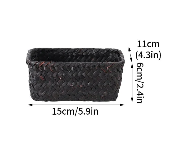 Panier de rangement en osier tissé à la main