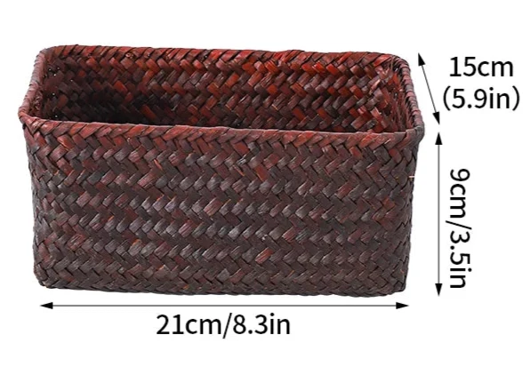 Panier de rangement en osier tissé à la main