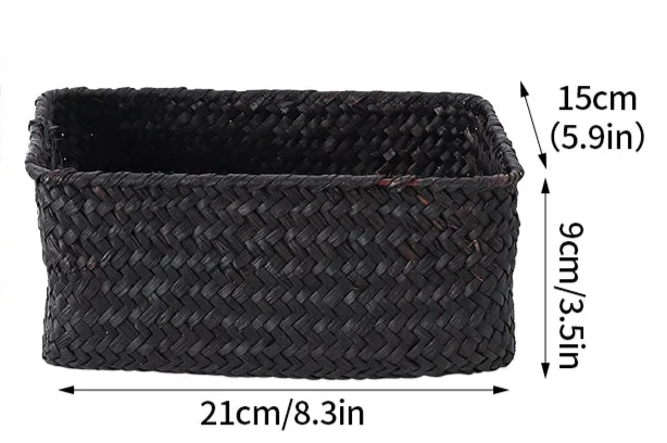 Panier de rangement en osier tissé à la main