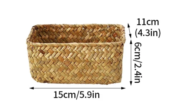 Panier de rangement en osier tissé à la main