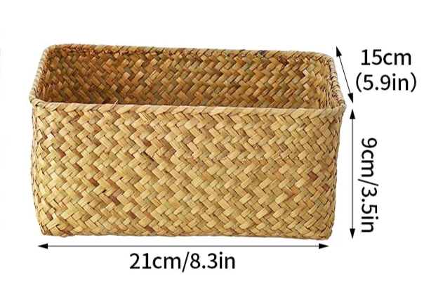 Panier de rangement en osier tissé à la main