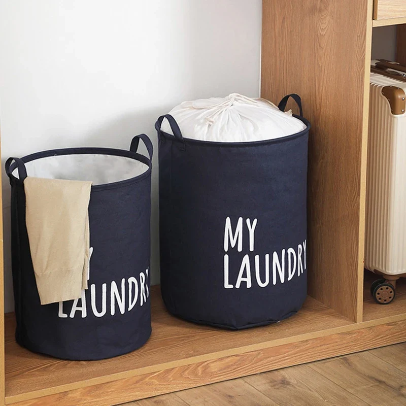 Panier à linge pliable en lin et coton