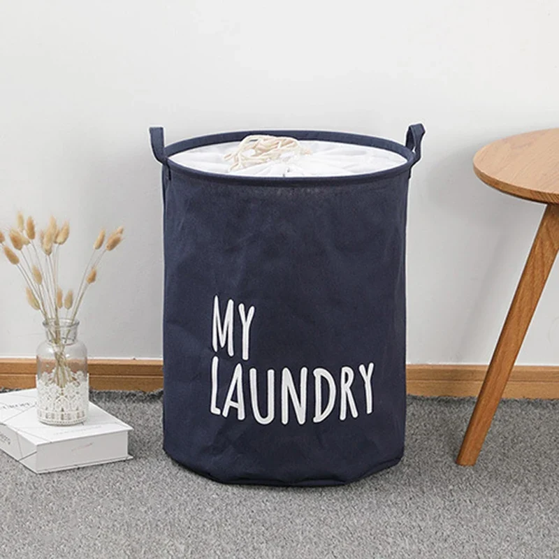 Panier à linge pliable en lin et coton