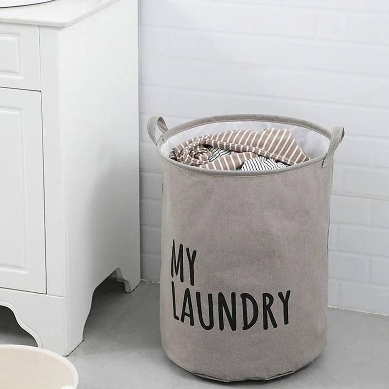 Panier à Linge Pliable en Coton et Lin – Étanche, Spacieux et Moderne
