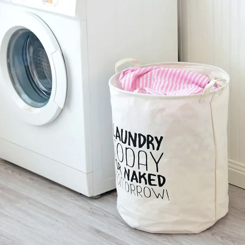 Grand Panier à Linge Pliable en Coton et Lin