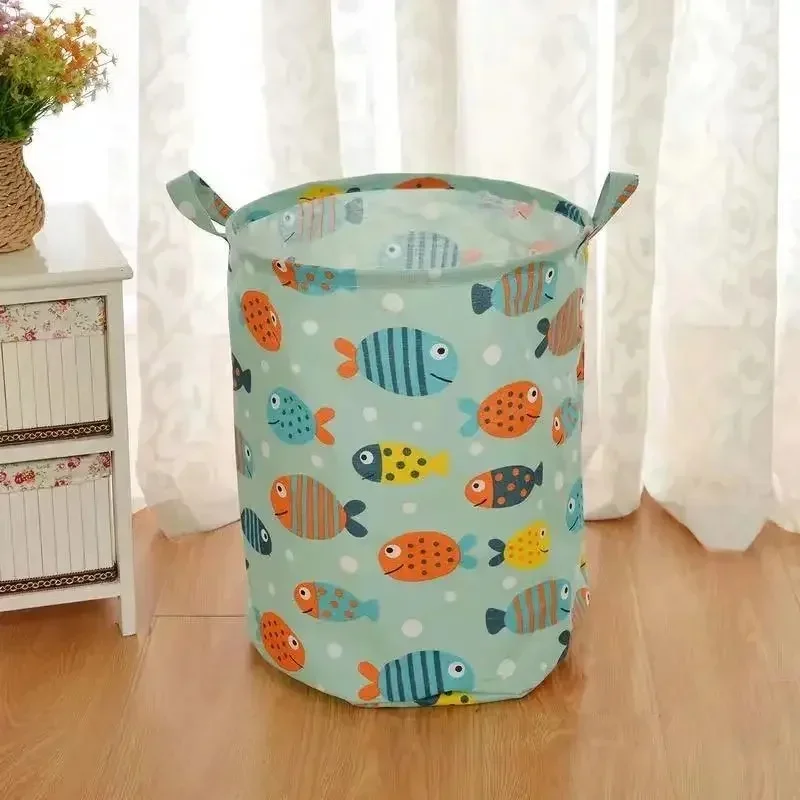 Grand Panier à Linge Pliable en Coton et Lin