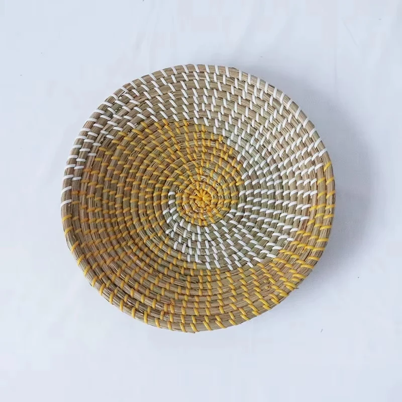 Lot de 3 Assiettes Décoratives en Rotin