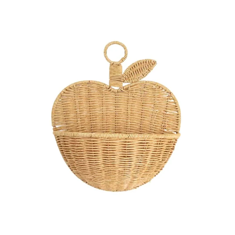 Panier Mural en Rotin en Forme de Pomme