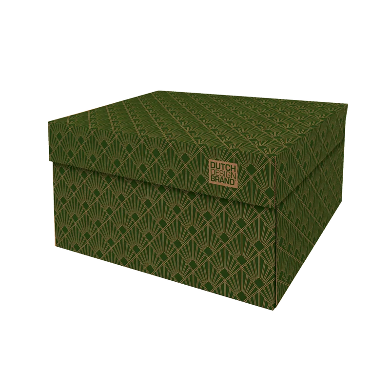 Art Deco Velvet Green Storage Box
