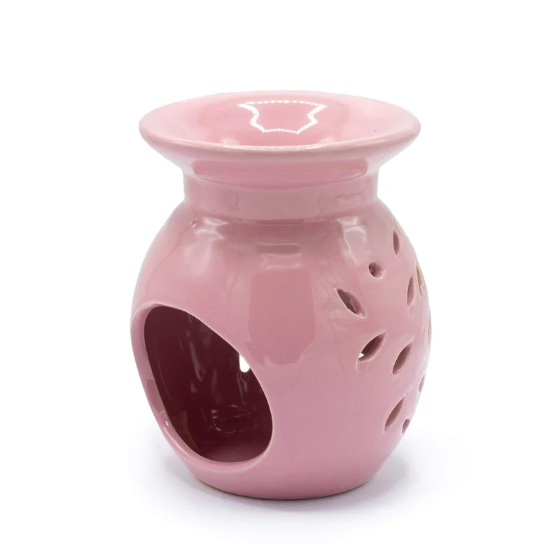 Brûleur à Huile Floral céramique - Rose