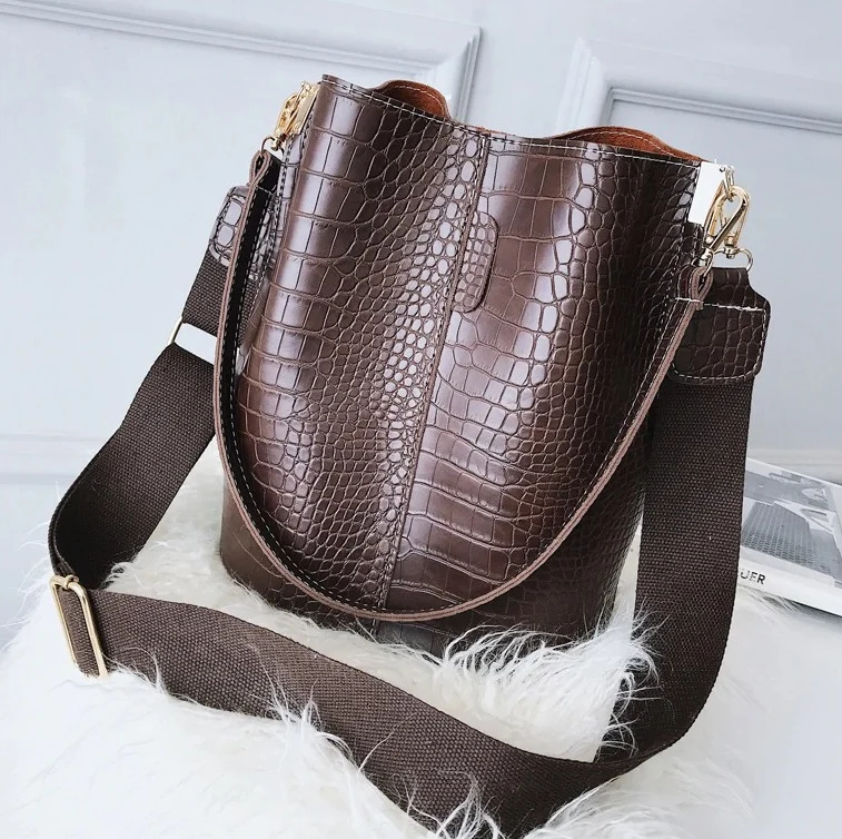 Sac Seau croco marron