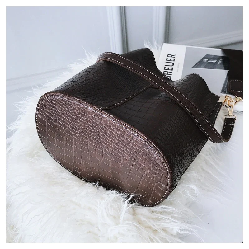 Sac Seau croco marron