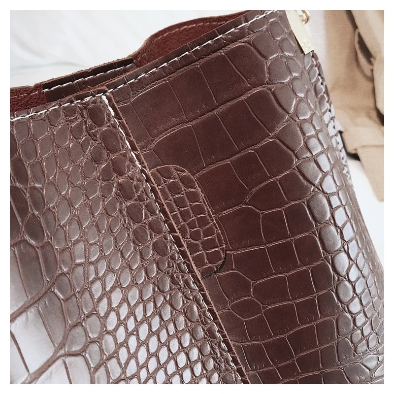 Sac Seau croco marron