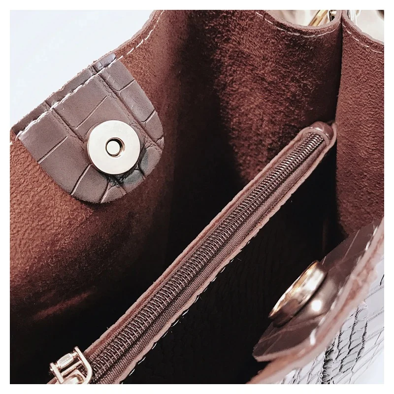 Sac Seau croco marron
