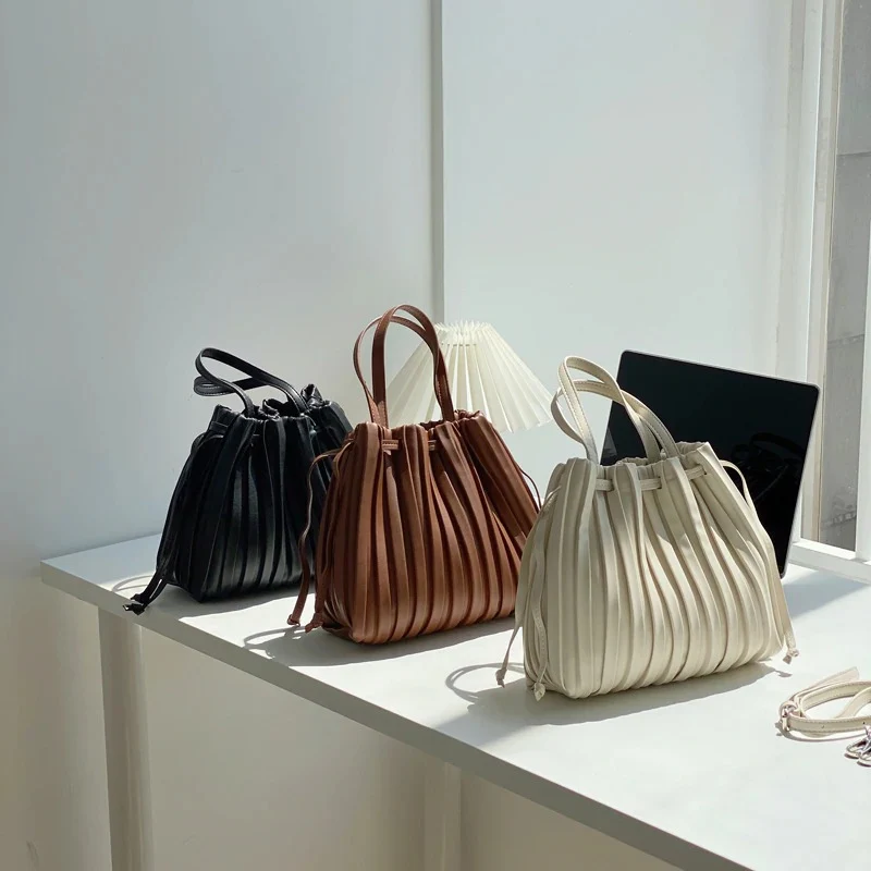 Sac plissé en Camel