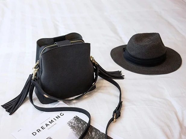 Sac seau daim noir
