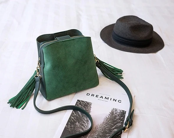 Sac seau daim vert