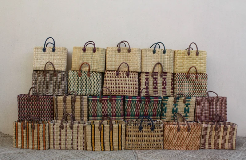 Grand Panier XXL Solide en Osier - Idéal pour le Marché, les Courses et la Plage - Tressé à la Main