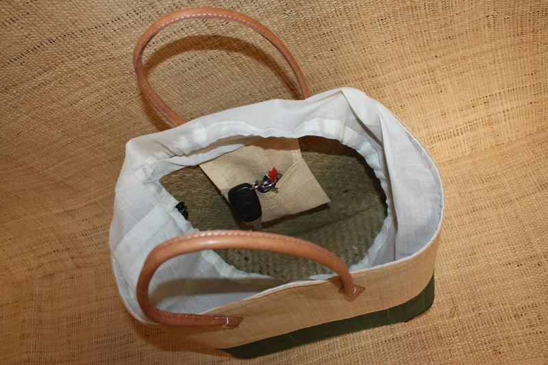 Panier Vert & Naturel - Pochon Tissu Sac Cabas Léger - 3 TAILLES - Marché, courses, plage...
