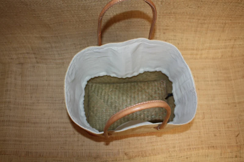 Panier Rouge & Naturel - Pochon Tissu Sac Cabas Léger - 3 TAILLES - Marché, courses, plage...