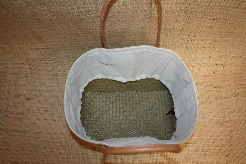 Panier Noir & Naturel - Pochon Tissu Sac Cabas Léger - 3 TAILLES - Marché, courses, plage...
