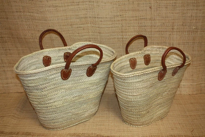 Panier Osier Écologique : Le Compagnon Chic de Vos Courses ! Cabas rotin de marché & Sac paille de plage ! PALMIER 100% NATUREL