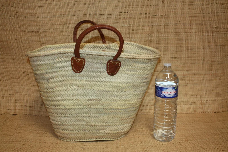 Panier Osier Écologique : Le Compagnon Chic de Vos Courses ! Cabas rotin de marché & Sac paille de plage ! PALMIER 100% NATUREL