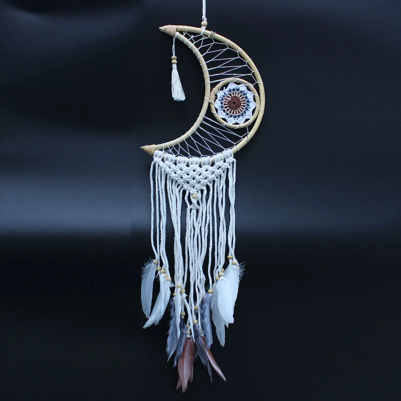 Attrape-Rêve Protection - Petite Lune Macramé Pastel