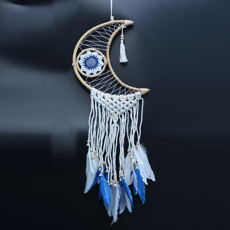 Attrape-Rêve Protection - Petite Lune Macramé Pastel