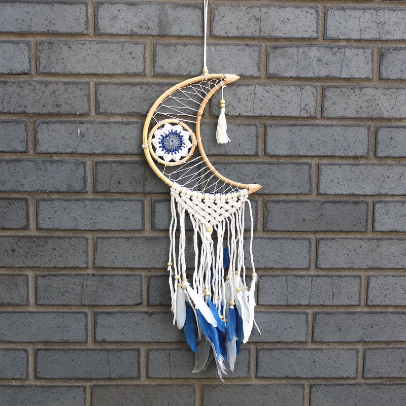 Attrape-Rêve Protection - Petite Lune Macramé Pastel