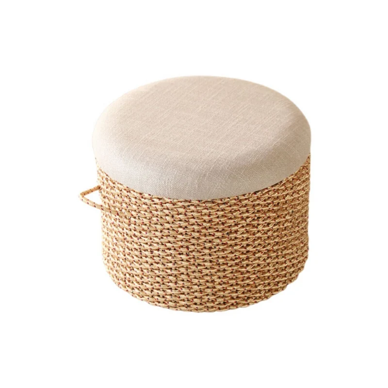 Pouf en Cordes Tressées avec Coussin | ÉLARA