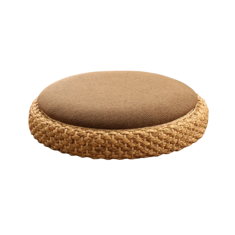 Pouf en Rotin & Tissu | THÉA