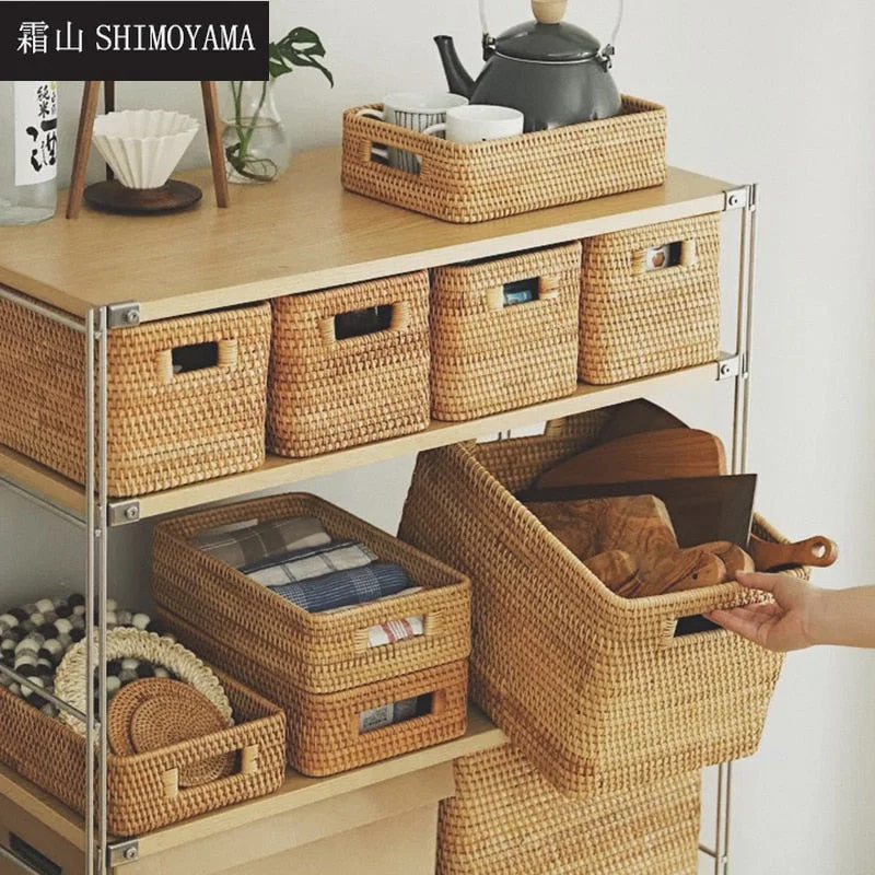 Panier de Rangement en Rotin