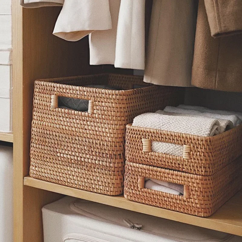 Panier de Rangement en Rotin