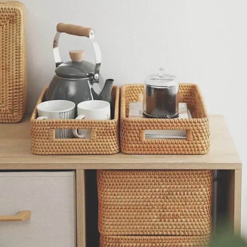 Panier de Rangement en Rotin