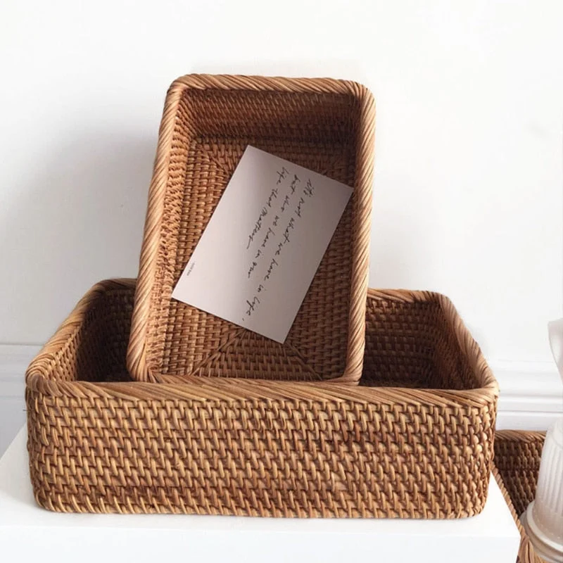 Panier en Rotin de Salle de Bain