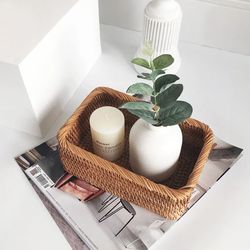 Panier en Rotin de Salle de Bain
