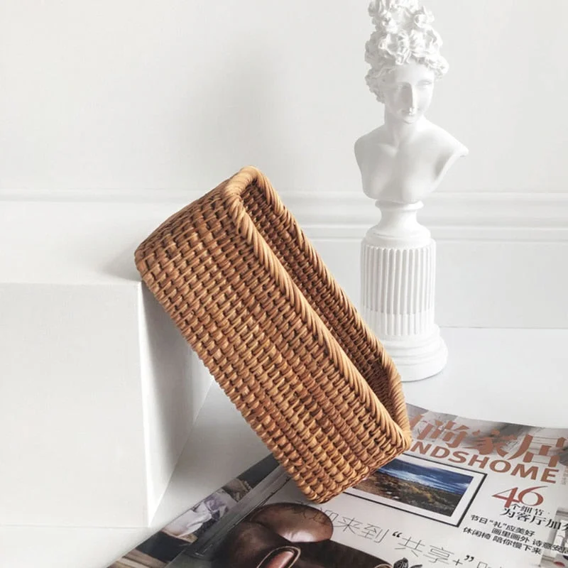 Panier en Rotin de Salle de Bain