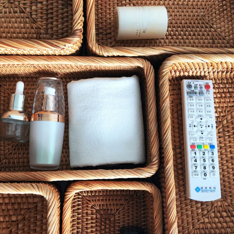 Panier en Rotin de Salle de Bain