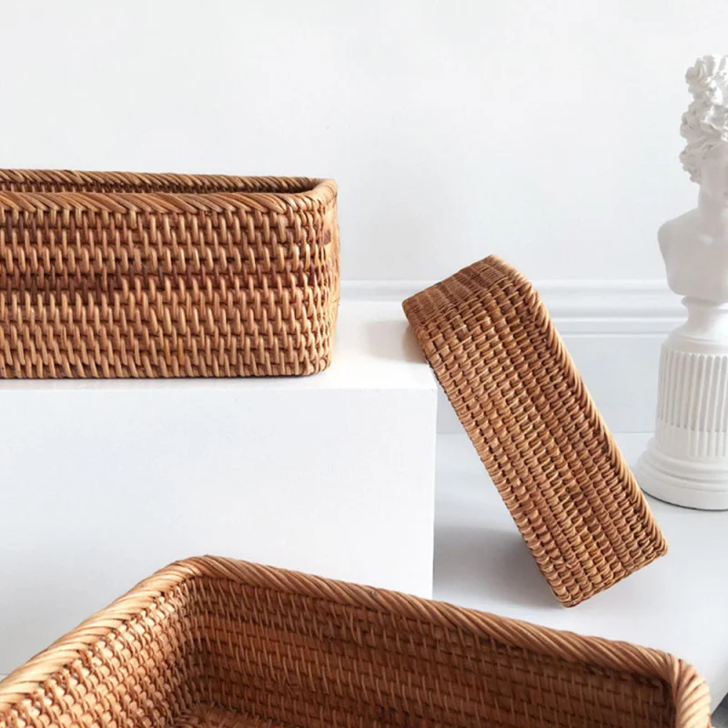 Panier en Rotin de Salle de Bain