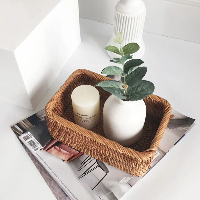 Panier en Rotin de Salle de Bain
