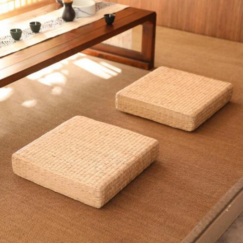 Pouf en Rotin Carré | DUOLUXE