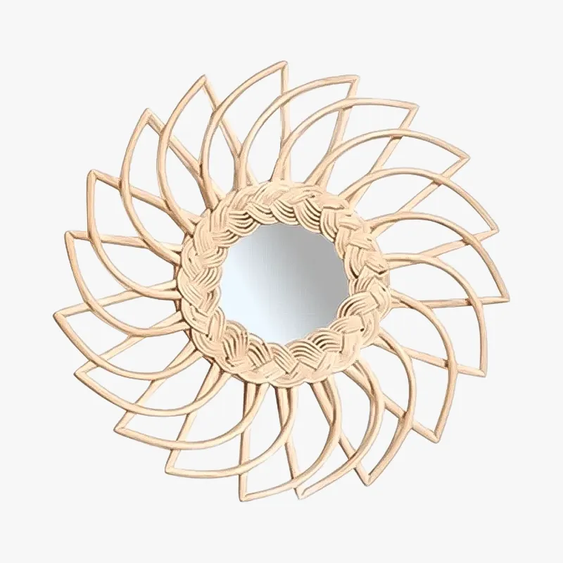 Miroir Rotin Soleil Pointu | LUMINA