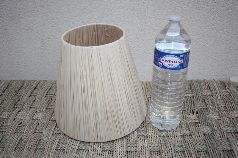 Abat Jour RAPHIA Conique - pour lampe chevet osier rotin paille - Artisanal FAIT MAIN