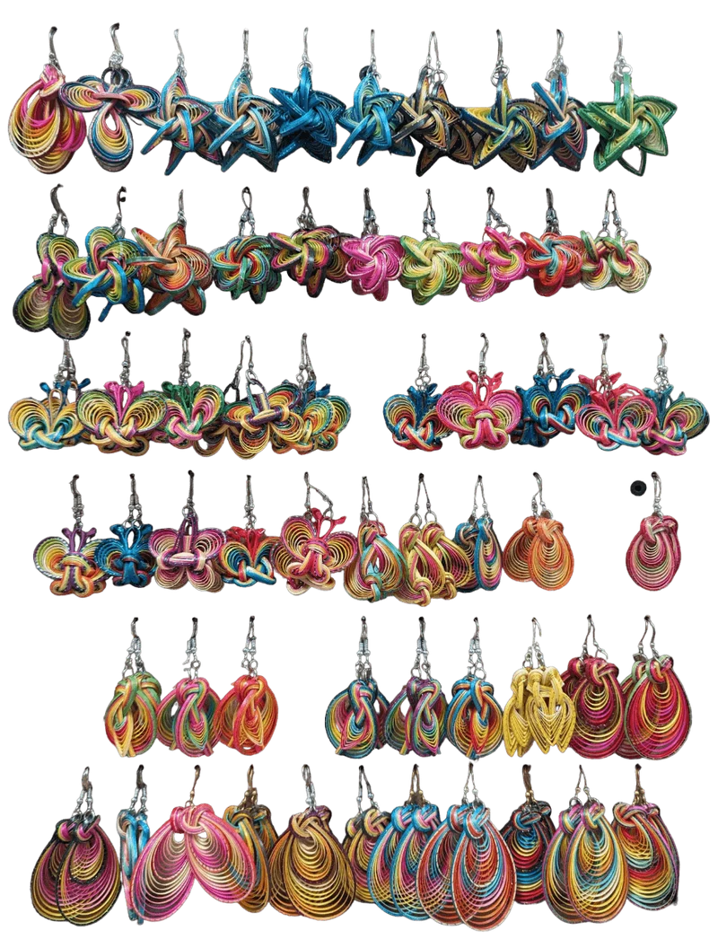 Boucles d'oreilles en Bambou - Artisanat Fait Main - Légères et colorées !