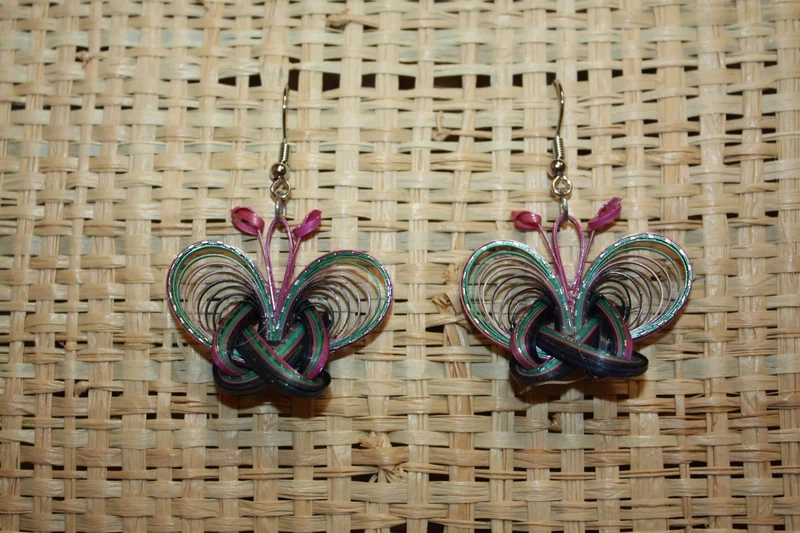 Boucles d'oreilles en Bambou - Artisanat Fait Main - Légères et colorées !