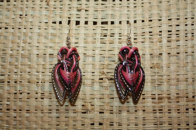 Boucles d'oreilles en Bambou - Artisanat Fait Main - Légères et colorées !