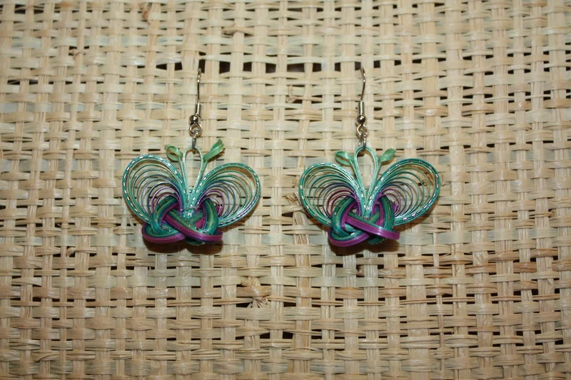 Boucles d'oreilles en Bambou - Artisanat Fait Main - Légères et colorées !