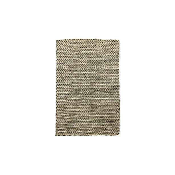Phiphi - Tapis en osier naturel et noir 100x150 cm